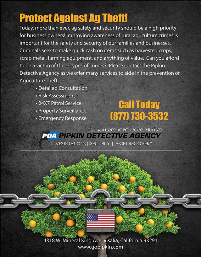 PDA Ad for preventing Agriculture theft.